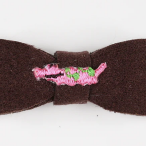 Susan Lanci Embroidered Pink Alligator Hair Bow